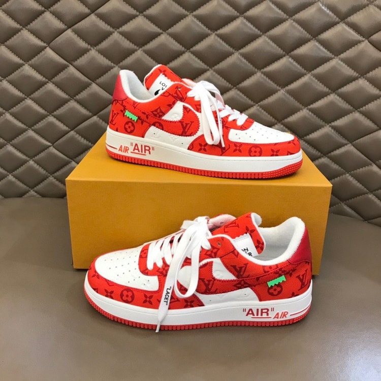 Louis Vuitton And Nike “Air Force 1” By Virgil Abloh White/Comet Red For Men, Men's Shoes 1A9VA9