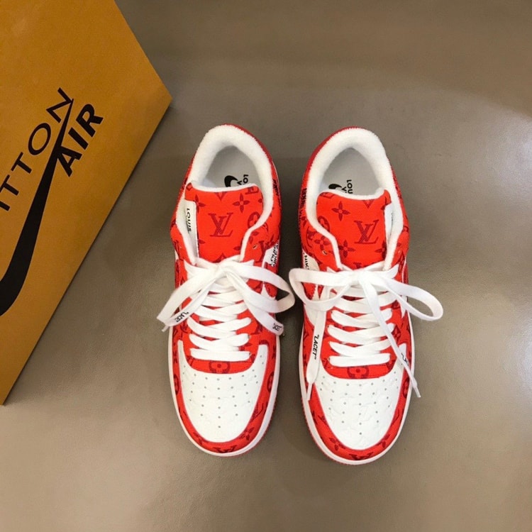 Louis Vuitton And Nike “Air Force 1” By Virgil Abloh White/Comet Red For Men, Men's Shoes 1A9VA9