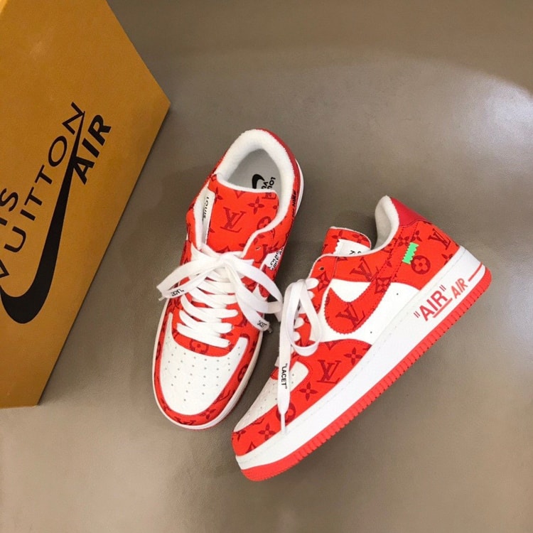 Louis Vuitton And Nike “Air Force 1” By Virgil Abloh White/Comet Red For Men, Men's Shoes 1A9VA9