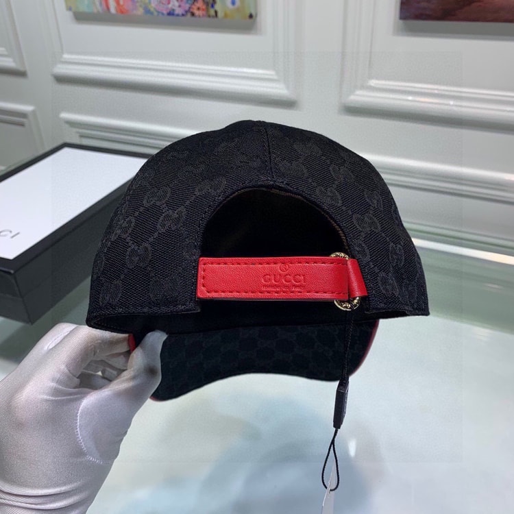 Gucci Canvas Baseball Hat Black GG Hat