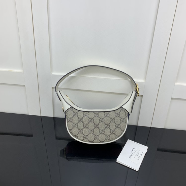 Gucci Ophidia GG Mini Bag Beige And Ebony GG Supreme Canvas 658551 96IWG 9794