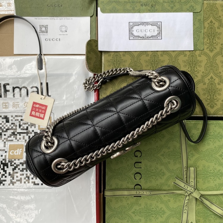 Gucci GG Marmont Small Shoulder Bag Black 443497 UM8AN 1000