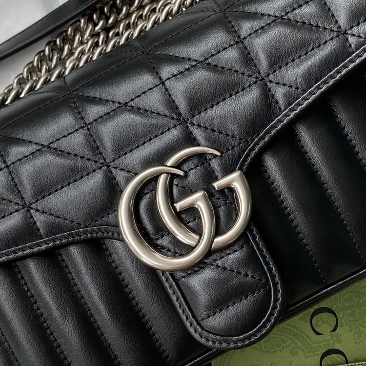 Gucci GG Marmont Small Shoulder Bag Black 443497 UM8AN 1000
