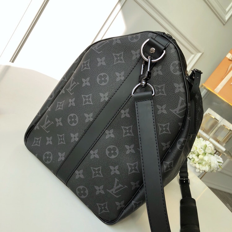 Louis Vuitton Keepall Bandouliere 55 Monogram Eclipse Canvas Black M40605