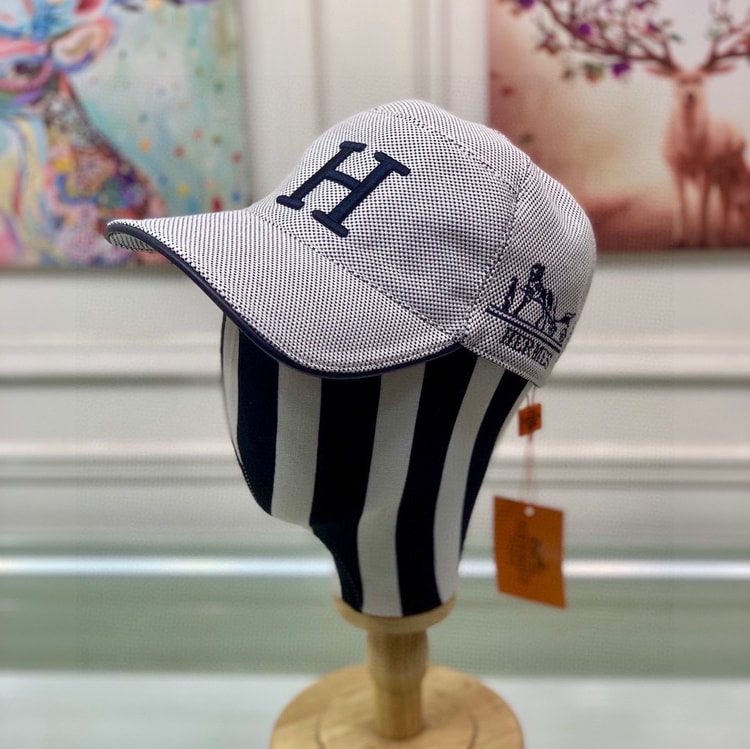 Hermes Davis H Primavera Grey Beige Hermes Cap