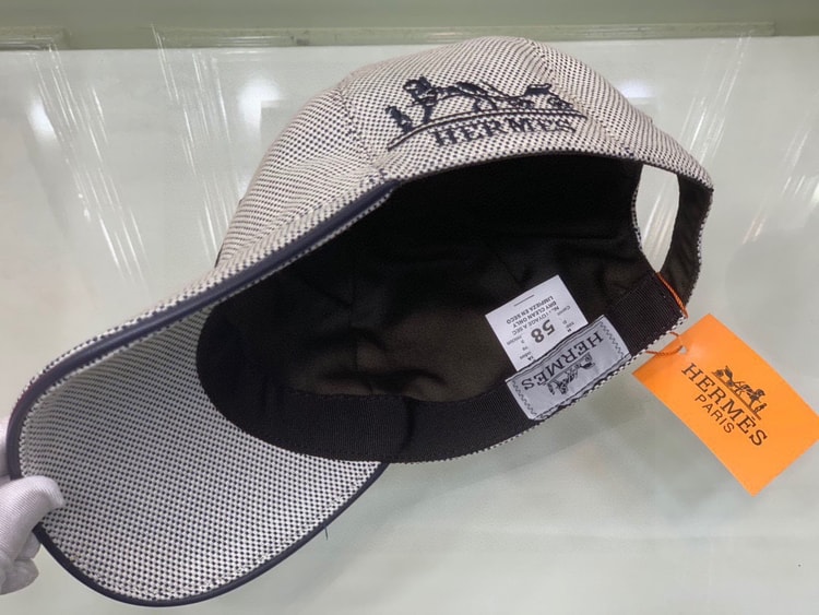 Hermes Davis H Primavera Grey Beige Hermes Cap