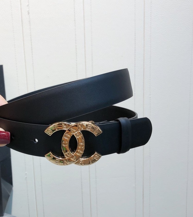 Chanel Belt With Double C Buckle Black With Full Gold Toned Hardware Women Belt