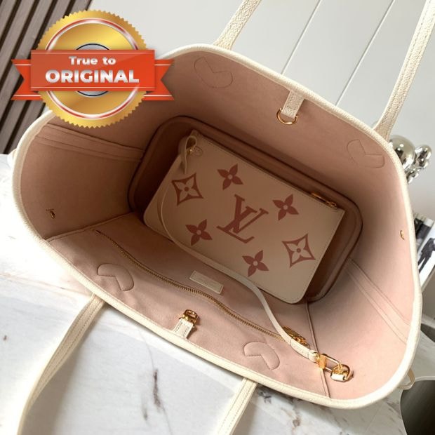 [True-to-ORIGINAL] Louis Vuitton Neverfull MM Creme For Women 12.2in/31cm M21579