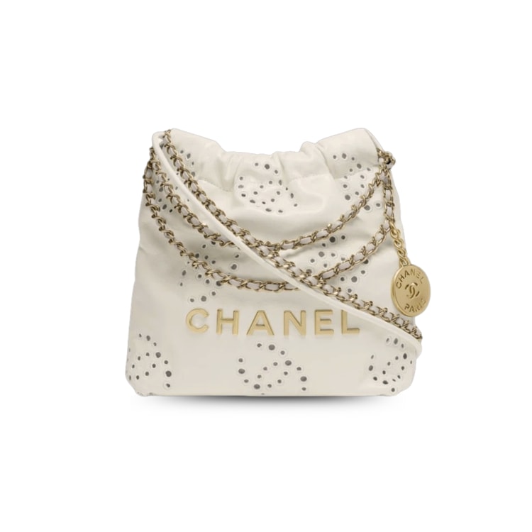 Chanel 22 Mini Handbag White 7.5in/19cm For Women AS3980-B19648-10601