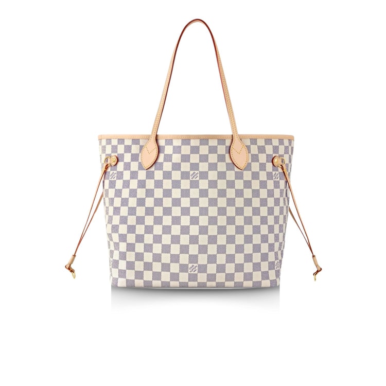 Louis Vuitton Neverfull MM Tote Bag Damier Azur Canvas Beige N41361