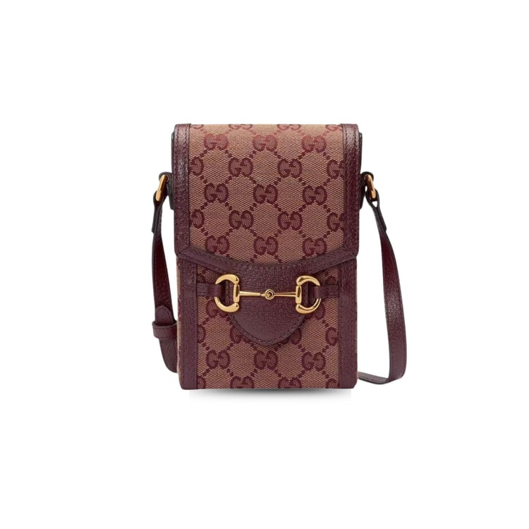 Gucci Horsebit 1955 Mini Bag Beige And Burgundy 625615F6B3G9865