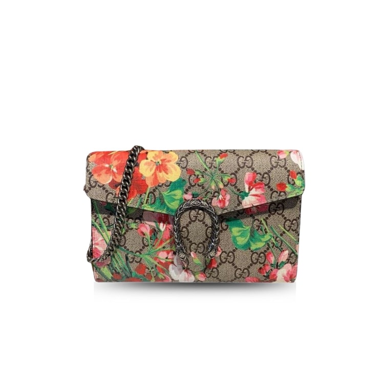 Gucci Floral WOC Dionysus Shoulder Bag Burgundy