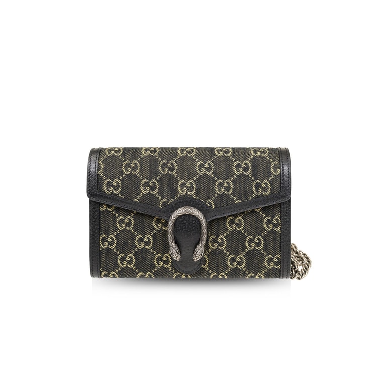 Gucci Dionysus GG Mini Chain Bag Black And Ivory 401231 UN3BN 1274