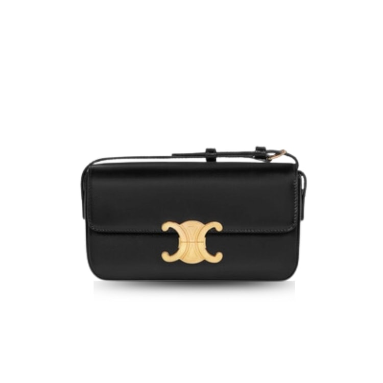 Celine Triomphe Shoulder Bag Black 194143BF4.38NO