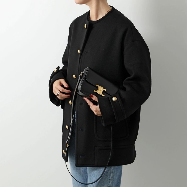 Celine Teen Triomphe Bag Black 188423BF4.38NO