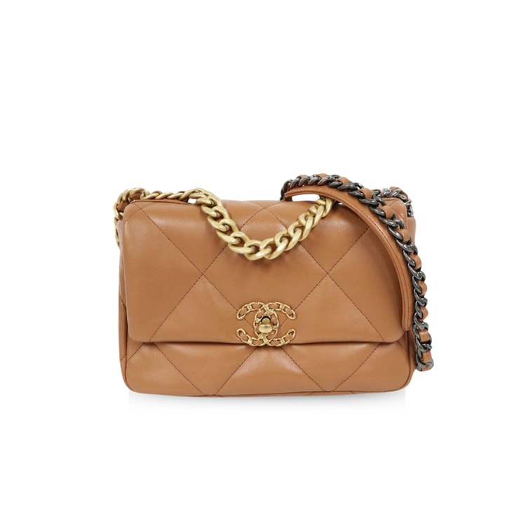Chanel 19 Handbag Brown AS1160
