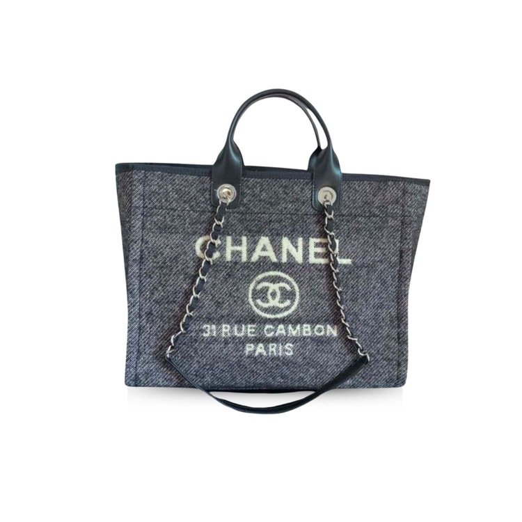 Chanel Large Shopping Tote Bag Grey