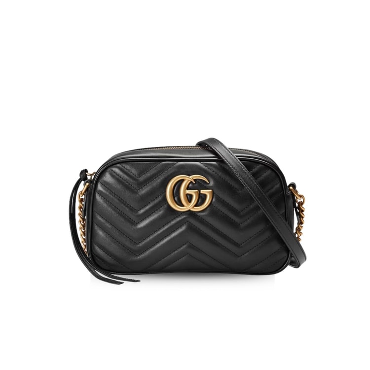 Gucci GG Marmont Small Matelassé Shoulder Bag Black 447632 DTD1T 1000