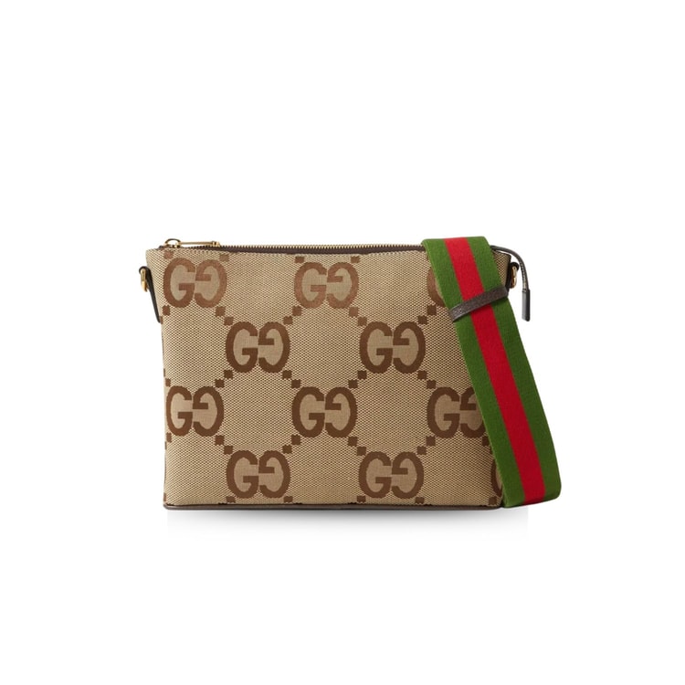 Gucci Jumbo GG Messenger Bag Camel And Ebony Jumbo 703468 92THF 1000