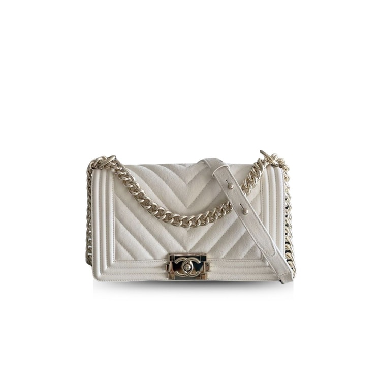Chanel Mini Boy Flapbag White