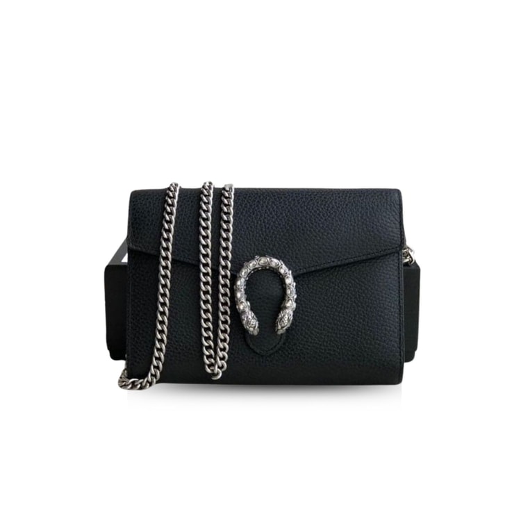 Gucci Dionysus Mini Chain Bag Black Metal-Free Tanned 401231 CAOGN 8176