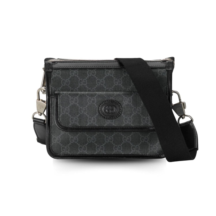 Gucci Messenger Bag With Interlocking G Black Supreme Canvas 674164 92THN 1000