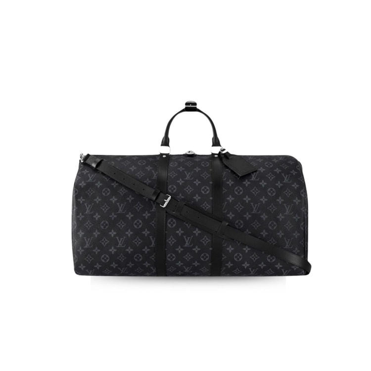 Louis Vuitton Keepall Bandouliere 55 Monogram Eclipse Canvas Black M40605