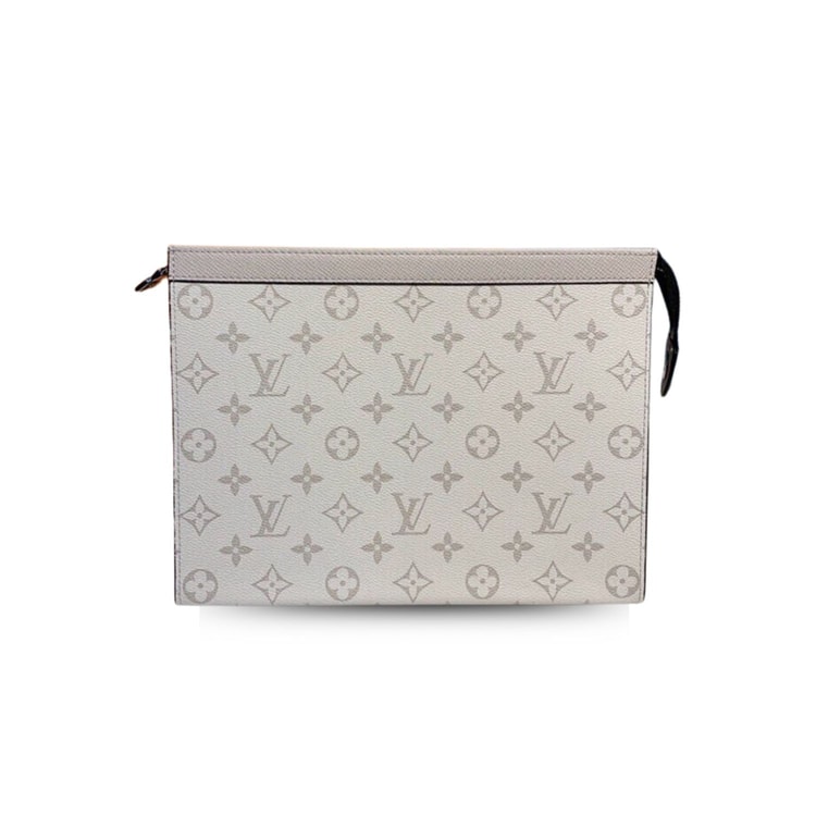 Louis Vuitton Pochette Voyage MM Monogram Eclipse Canvas Silver