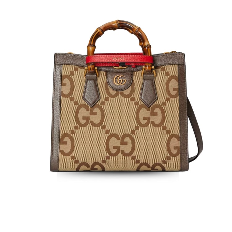 Gucci Diana Jumbo GG Small Tote Bag Camel And Ebony 660195 UKMFT 2672