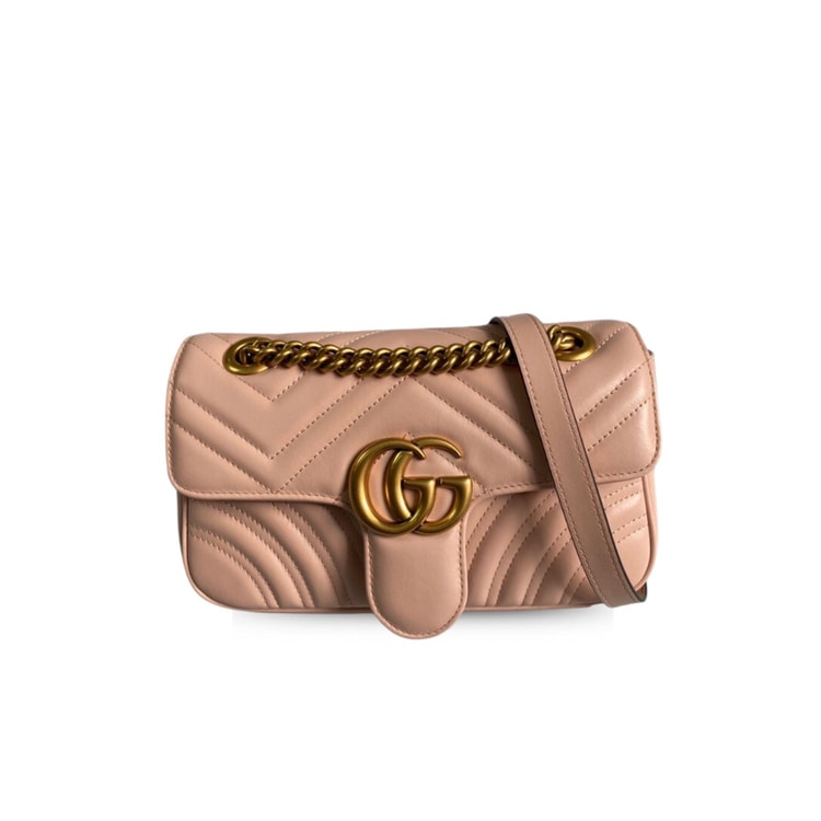 Gucci GG Marmont Small Matelassé Shoulder Bag Dusty Pink 443497 DTDIT 5729