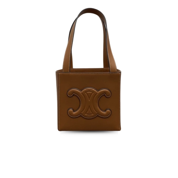 Celine Cube Bag Cuir Triomphe Square Tan