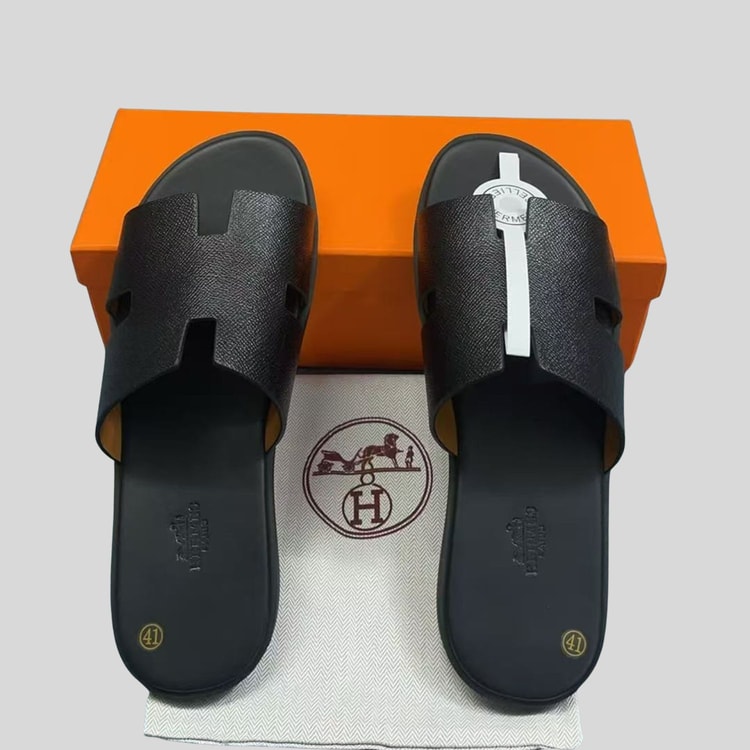 Hermes Izmir Sandal Black For Men H041141ZH01425