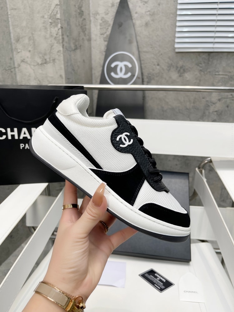 Chanel Sneakers White/Black For Women, Women's Shoes