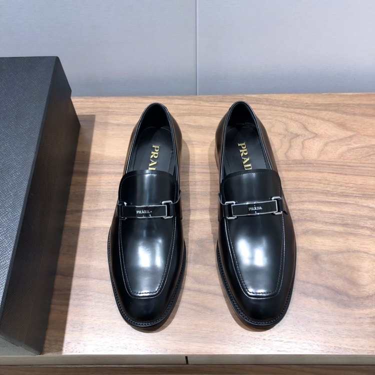 Prada Brushed Loafers Black For Men 1in/25mm PRD