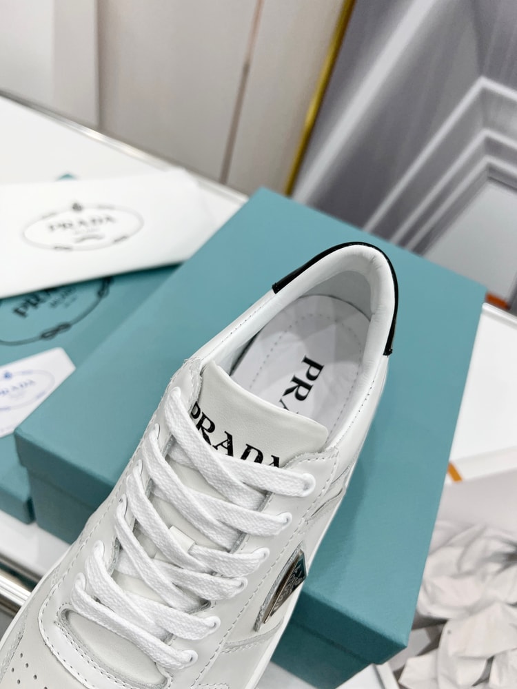 Prada Downtown Perforated Sneakers White/Black For Women 1.2in/30mm PRD 1E792M_3LJ6_F0964_F_030