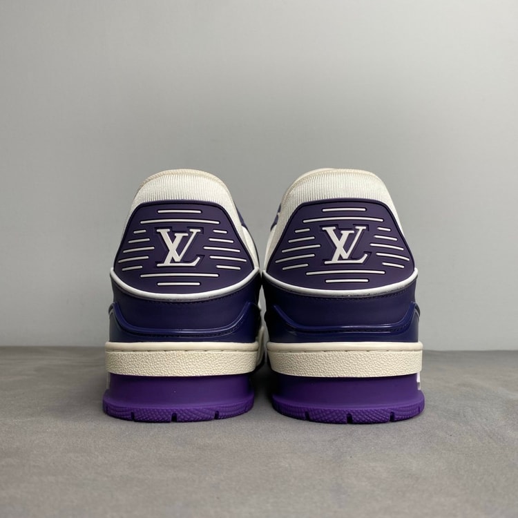 Louis Vuitton Trainer Sneaker Mix Of Materials White/Purple Virgil Abloh For Men LV