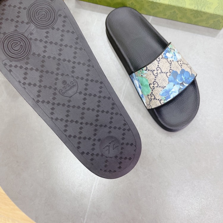 Gucci Men's Slides Bloom Print Blue For Men 408508 G2200