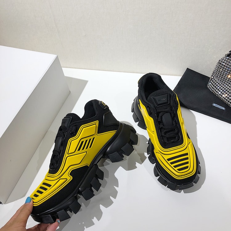 Prada Cloudbust Thunder Sneakers Yellow/Black For Women 2.4in/60mm PRD 2EG293_3LFV_F0010