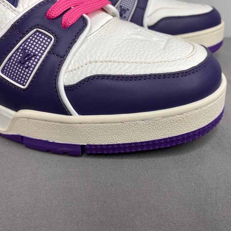 Louis Vuitton Trainer Sneaker Mix Of Materials White/Purple Virgil Abloh For Men LV