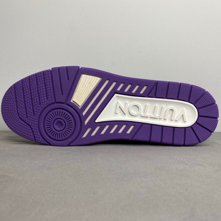 Louis Vuitton Trainer Sneaker Mix Of Materials White/Purple Virgil Abloh For Men LV