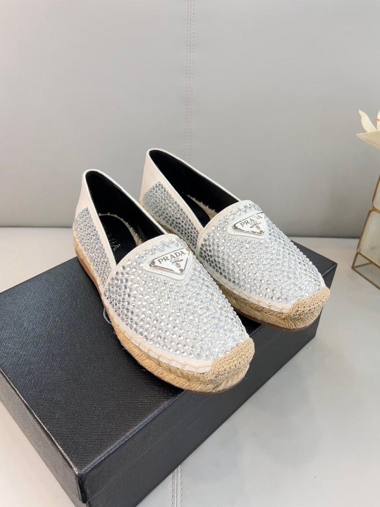 Prada Espadrillas With Crystals White For Women 0.8in/20mm PRD