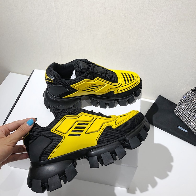 Prada Cloudbust Thunder Sneakers Yellow/Black For Women 2.4in/60mm PRD 2EG293_3LFV_F0010