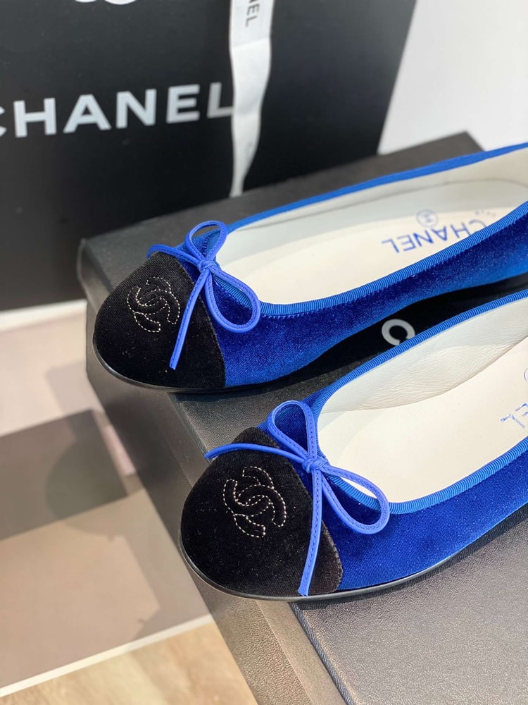 Chanel Ballet Flats Blue For Women