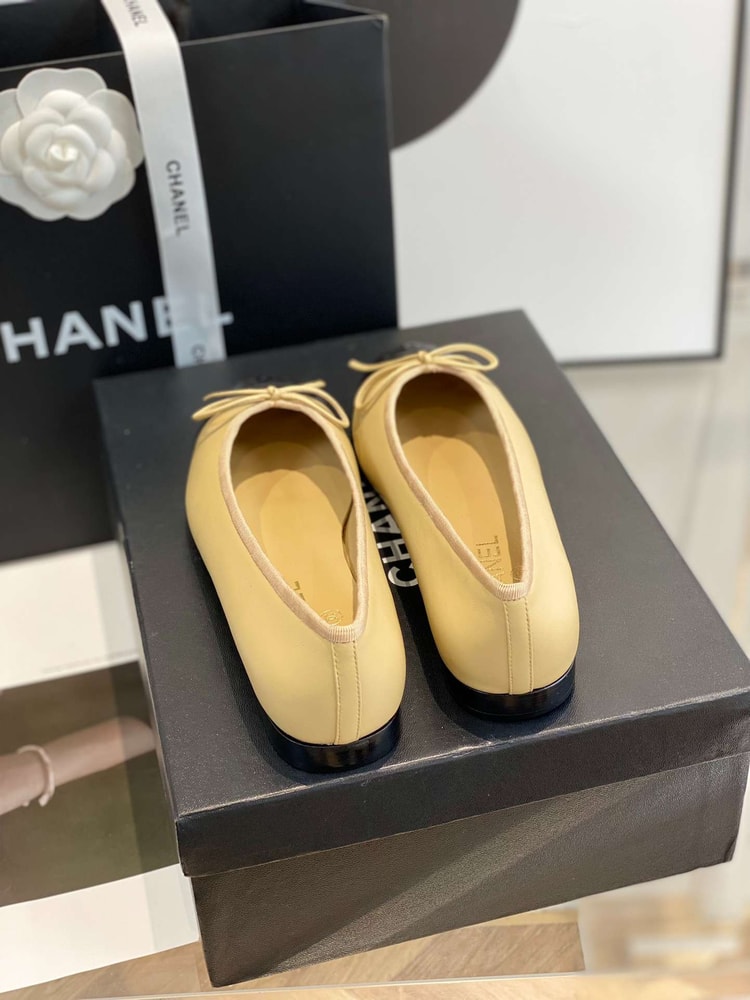 Chanel Ballet Flats Beige For Women