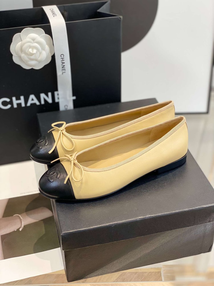 Chanel Ballet Flats Beige For Women
