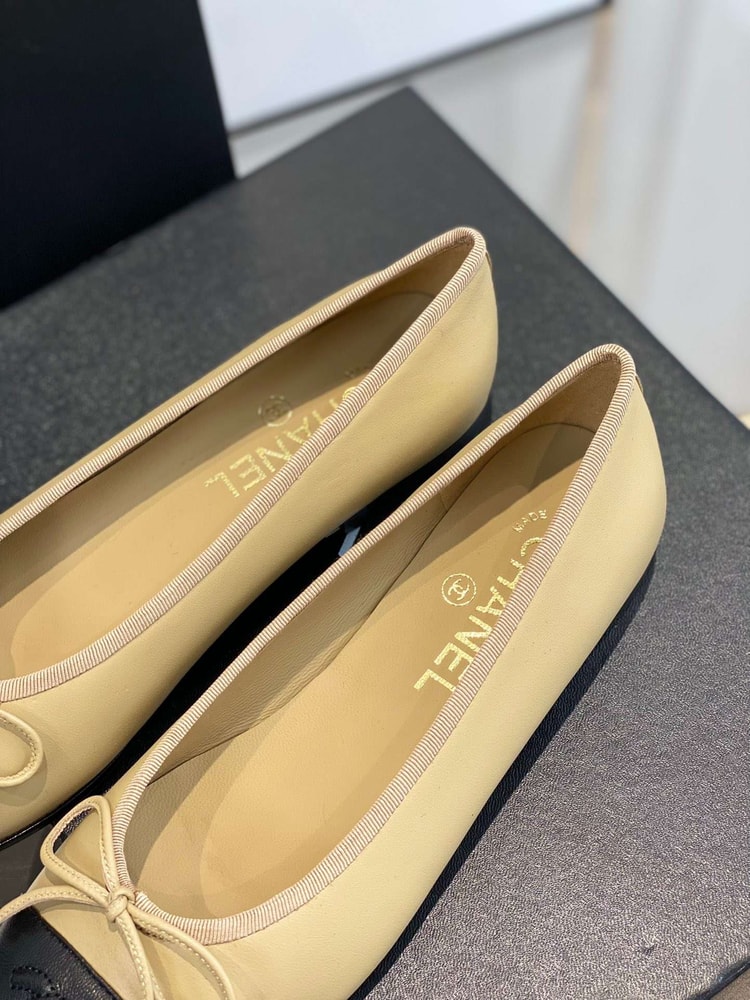 Chanel Ballet Flats Beige For Women