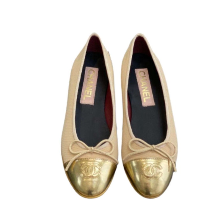 Chanel Ballet Flats Gold For Women