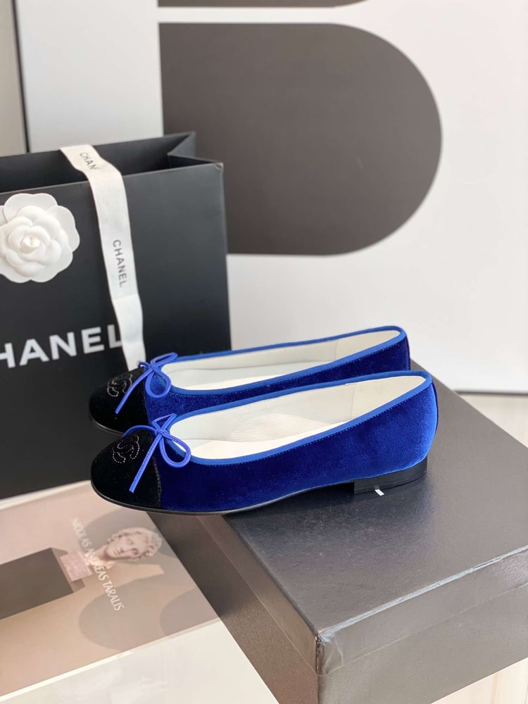 Chanel Ballet Flats Blue For Women