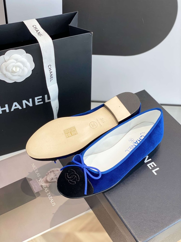 Chanel Ballet Flats Blue For Women