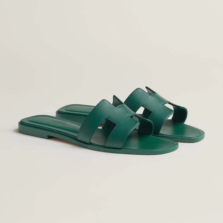 Hermes Oran Sandal Green For Women- H202230Z AD340